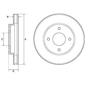 FRONT VENTED BRAKE DISC PAIR COATED - 238MM DIAMETER