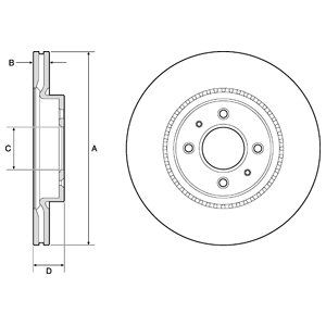 FRONT VENTED BRAKE DISC PAIR COATED - 280MM DIAMETER