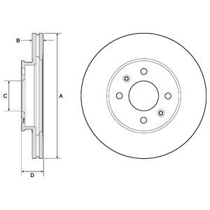 Front Vented Brake Disc Pair Coated - 256mm Diameter