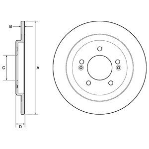 Rear Solid Brake Disc Pair Coated - 284mm Diameter