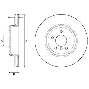 REAR VENTED BRAKE DISC PAIR COATED - 345MM DIAMETER