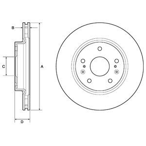 FRONT VENTED BRAKE DISC PAIR COATED - 280MM DIAMETER