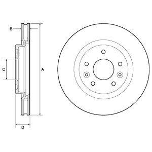 FRONT VENTED BRAKE DISC PAIR COATED - 296MM DIAMETER