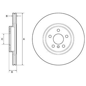 FRONT VENTED BRAKE DISC PAIR COATED - 330MM DIAMETER