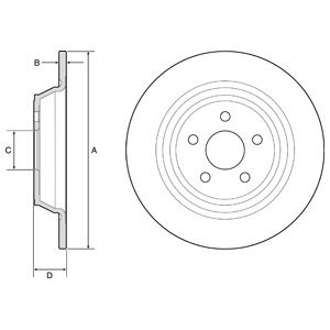 Rear Solid Brake Disc Pair Coated - 316mm Diameter