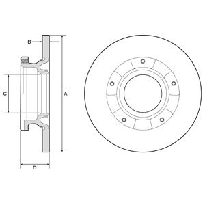 Rear Solid Brake Disc Pair Coated - 288mm Diameter