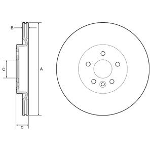 Rear Vented Brake Disc Pair Coated - 325mm Diameter