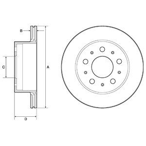 Rear Vented Brake Disc Pair Coated - 300mm Diameter