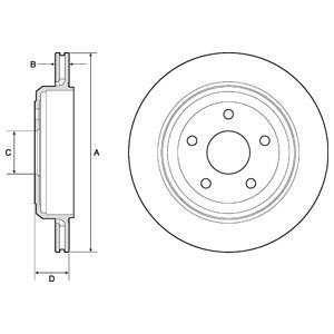 REAR VENTED BRAKE DISC PAIR COATED - 330MM DIAMETER