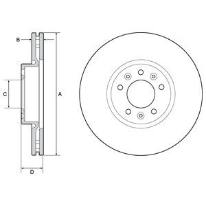 FRONT VENTED BRAKE DISC PAIR COATED - 304MM DIAMETER