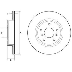 Rear Solid Brake Disc Pair Coated - 290mm Diameter