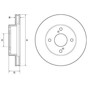 FRONT VENTED BRAKE DISC PAIR COATED - 231MM DIAMETER