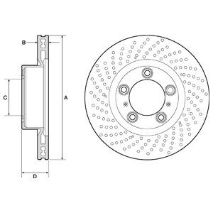 FRONT LH VENTED BRAKE DISC PAIR COATED - 330MM DIAMETER