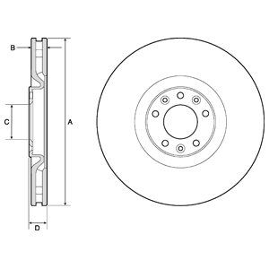 FRONT VENTED BRAKE DISC PAIR COATED - 340MM DIAMETER