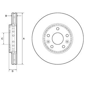 FRONT VENTED BRAKE DISC PAIR COATED - 296MM DIAMETER