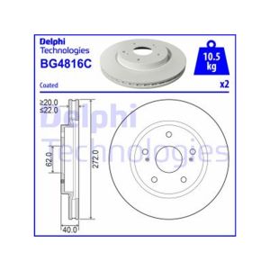 FRONT VENTED BRAKE DISC PAIR COATED - 272MM DIAMETER