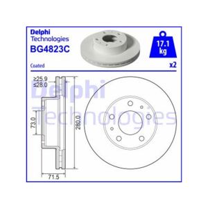 FRONT VENTED BRAKE DISC PAIR COATED - 280MM DIAMETER