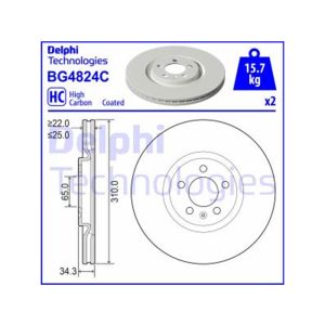 FRONT VENTED BRAKE DISC PAIR COATED - 310MM DIAMETER