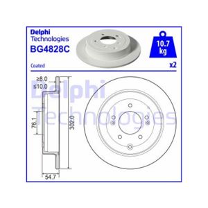 Rear Solid Brake Disc Pair - 302mm Diameter