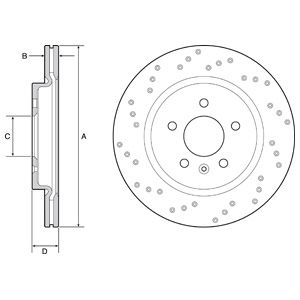 REAR VENTED BRAKE DISC PAIR COATED - 315MM DIAMETER