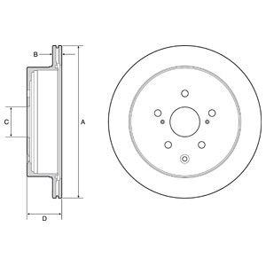 REAR VENTED BRAKE DISC PAIR COATED - 309MM DIAMETER