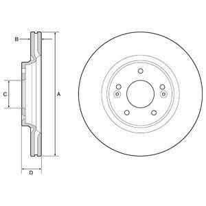 FRONT VENTED BRAKE DISC PAIR COATED - 305MM DIAMETER