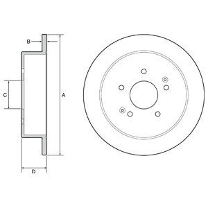 REAR SOLID BRAKE DISC PAIR COATED - 284MM DIAMETER