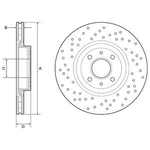 FRONT VENTED BRAKE DISC PAIR COATED - 284MM DIAMETER