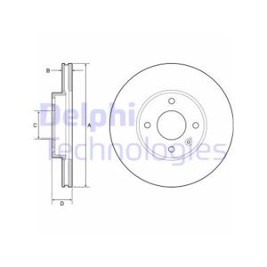 FRONT VENTED BRAKE DISC PAIR COATED - 256MM DIAMETER