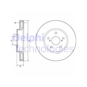 FRONT VENTED BRAKE DISC PAIR COATED - 298MM DIAMETER