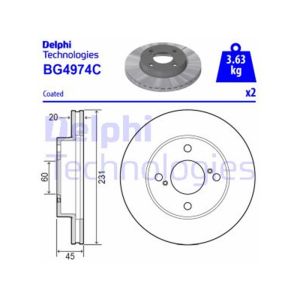 FRONT VENTED BRAKE DISC PAIR