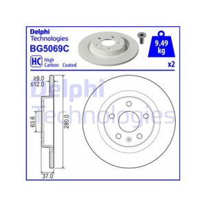 Rear Solid Brake Disc Pair - 280mm Diameter