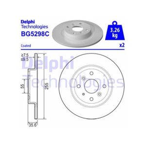 Rear Solid Brake Disc Pair - 255mm Diameter