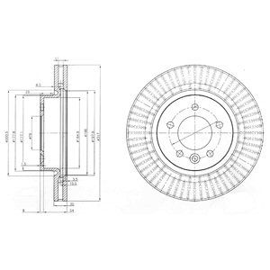 Front Vented Brake Disc Coated - 317mm Diameter