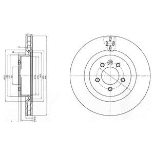 FRONT VENTED BRAKE DISC - 360MM DIAMETER