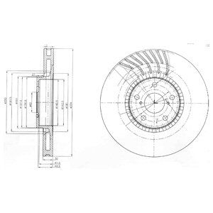 FRONT LH VENTED BRAKE DISC - 334MM DIAMETER