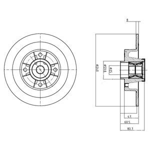 Rear Solid Brake Disc - 240mm Diameter