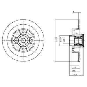 REAR SOLID BRAKE DISC COATED - 240MM DIAMETER