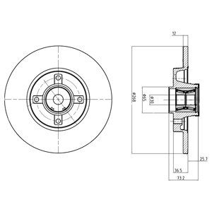 REAR SOLID BRAKE DISC - 268MM DIAMETER