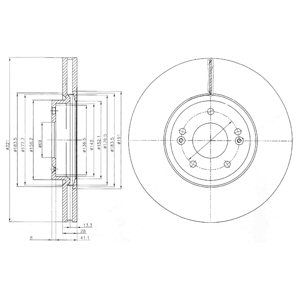 Front Vented Brake Disc Coated - 321mm Diameter