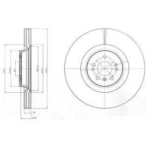 Front Vented Brake Disc Coated - 375mm Diameter