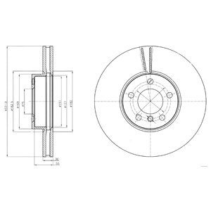 FRONT VENTED BRAKE DISC - 332MM DIAMETER