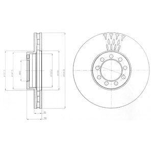 FRONT VENTED BRAKE DISC - 301MM DIAMETER