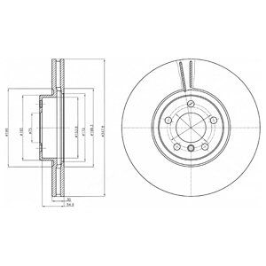 FRONT VENTED BRAKE DISC - 348MM DIAMETER