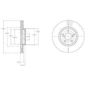 FRONT VENTED BRAKE DISC - 315MM DIAMETER