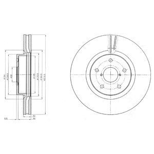 FRONT VENTED BRAKE DISC - 316MM DIAMETER