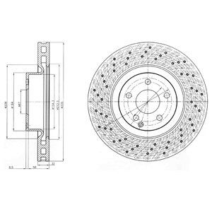 Front Vented Brake Disc Coated - 335mm Diameter