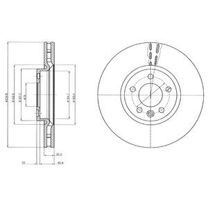 FRONT VENTED BRAKE DISC - 339.8MM DIAMETER