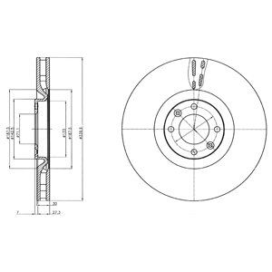 Front Vented Brake Disc Coated - 339.9mm Diameter