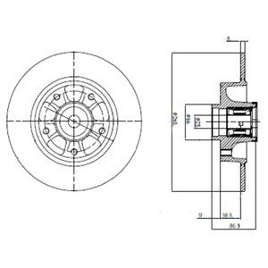 REAR SOLID BRAKE DISC - 260MM DIAMETER